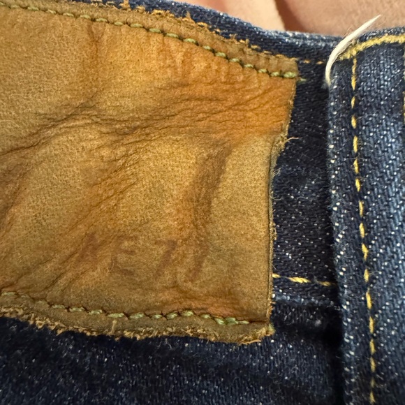 AE77 Stovepipe Dark Blue Straight Leg Jeans with High Waist - Picture 7 of 8